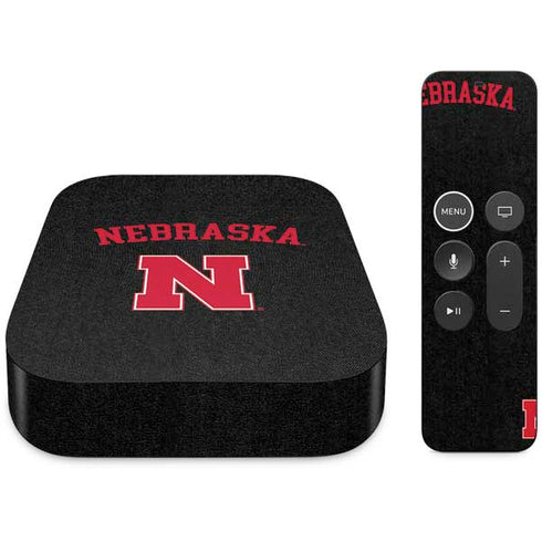University of Nebraska Collegiate Text Black Apple TV Skin